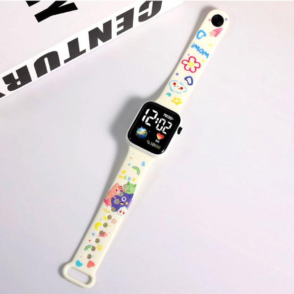 Printed Strap Square Waterproof  Watch