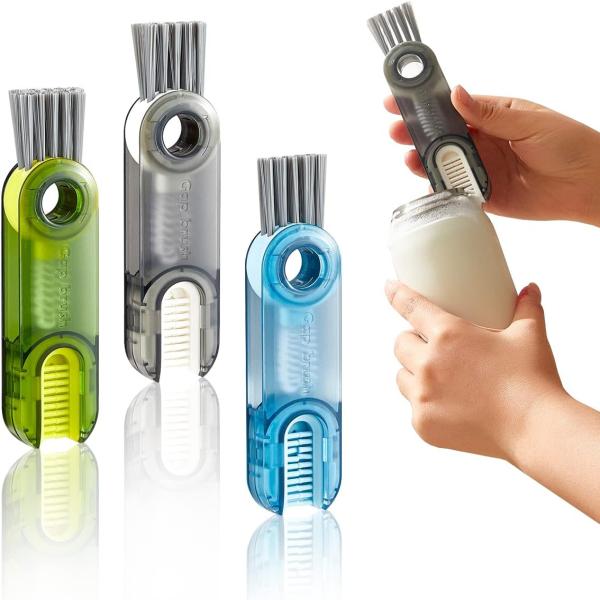 3-in-1 Silicone Bottle and Cup Lid Cleaning Brush